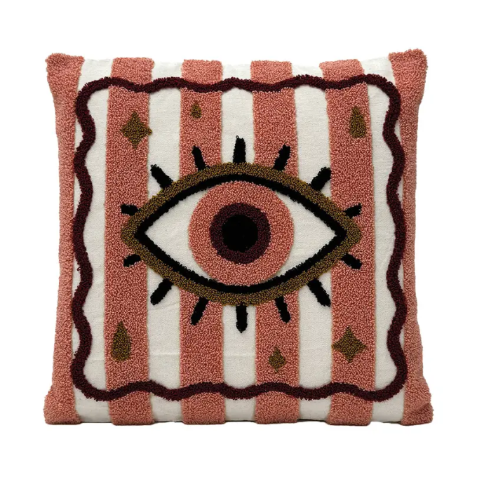 Coussin oeil rose