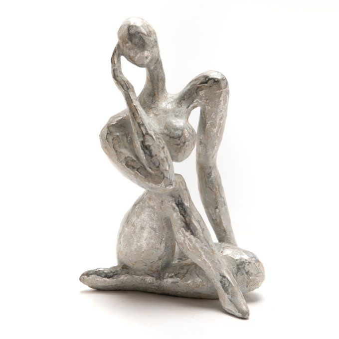 Statue femme argenté