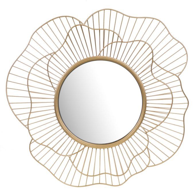 Miroir flower doré 