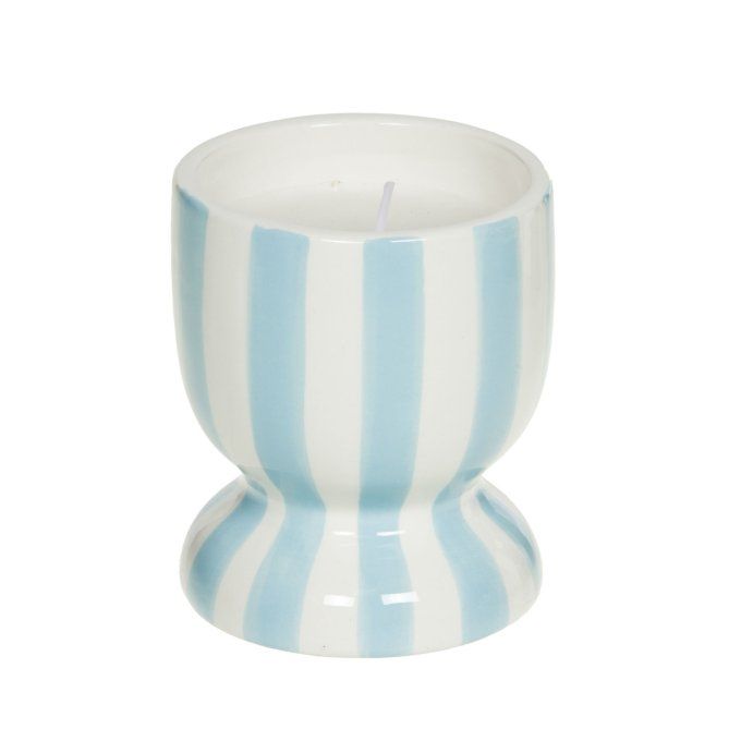 Bougie rayures bleu