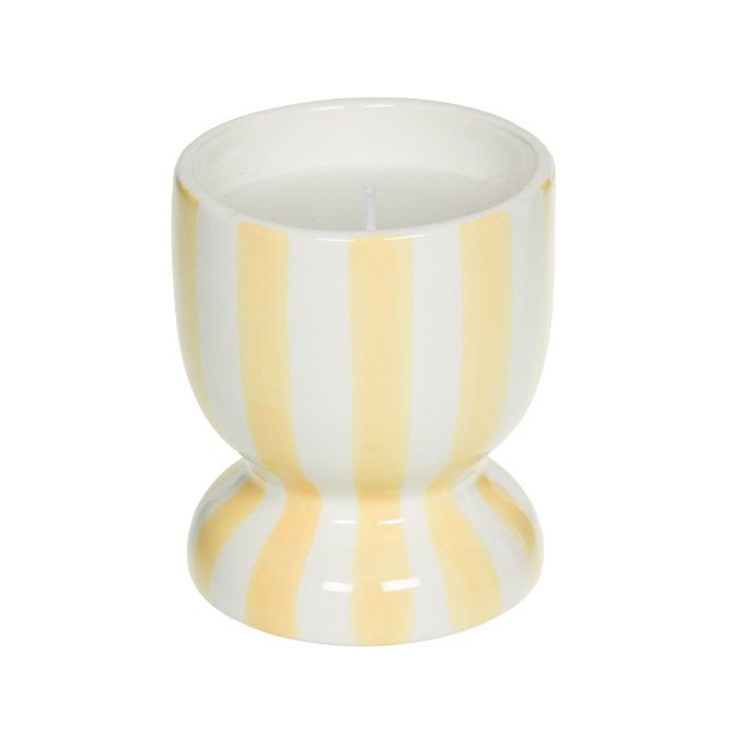 Bougie rayures jaunes