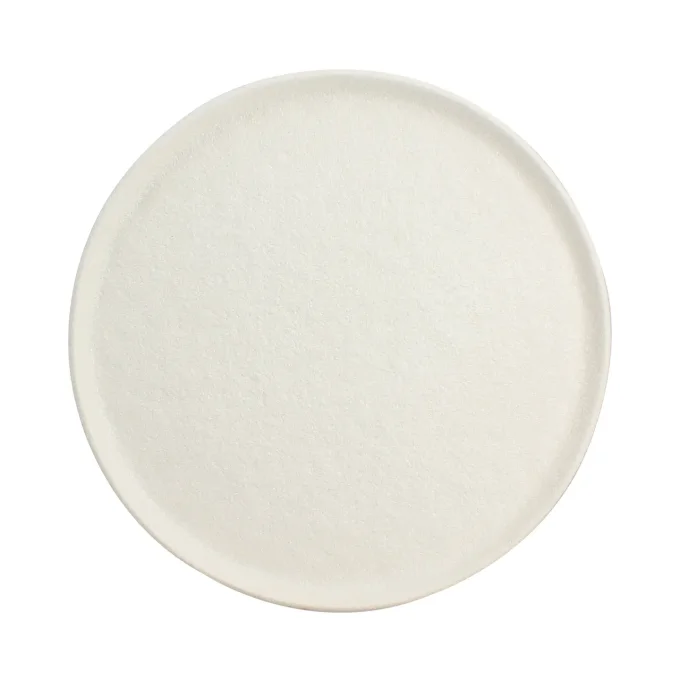Assiette plate snowstack en grès blanc mat