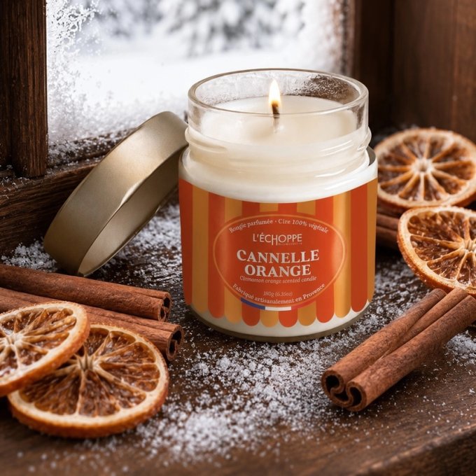 Bougie parfumée Cannelle Orange 180g 
