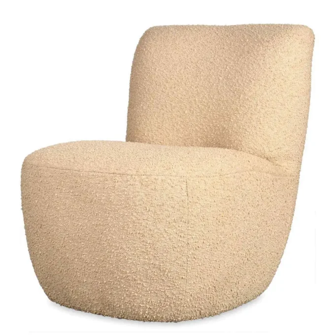 Fauteuil Eve tissu bouclette beige