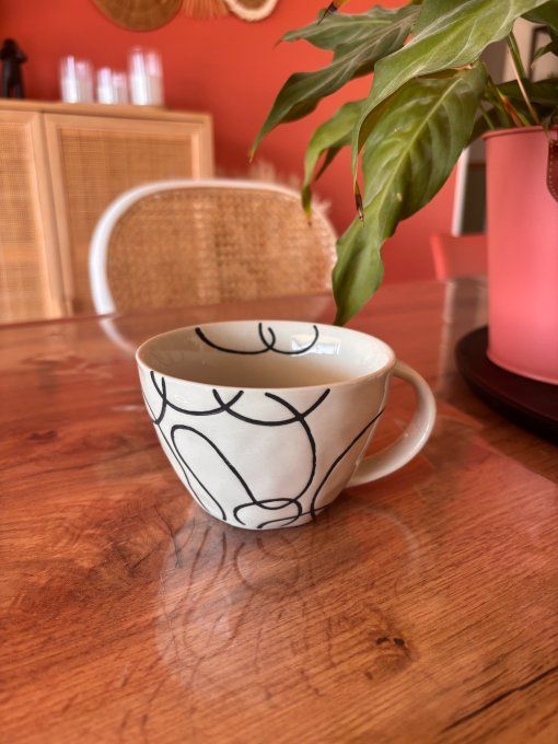 Tasse à thé motif organique