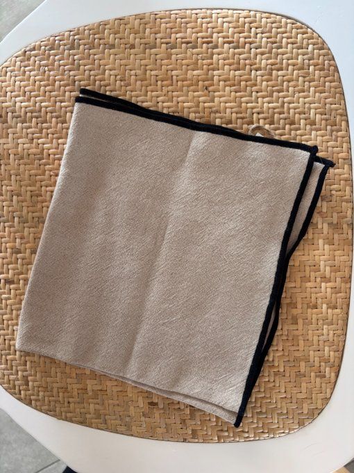 Serviettes lin beige, lot de 2