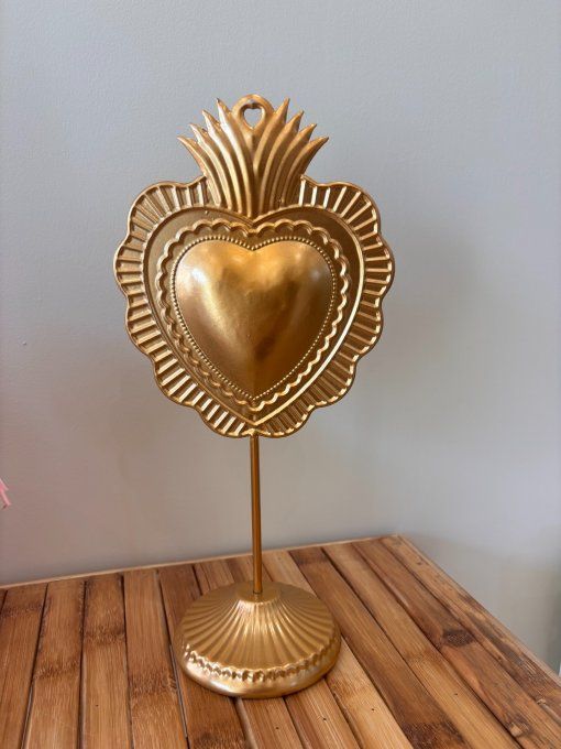 Déco à poser coeur doré 