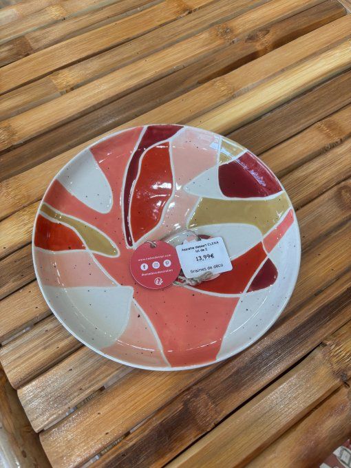 Assiette dessert elena lot de 2