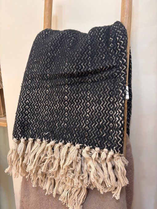 Plaid avec frange 130x160