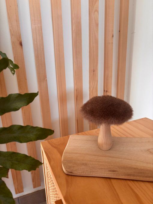 Champignon en textile taupe