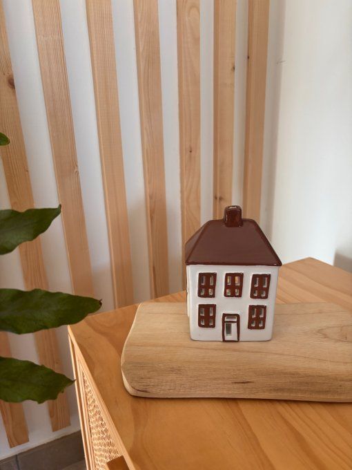 Photophore maison marron PM