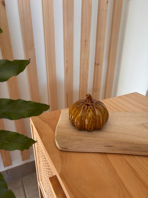 Citrouille en porcelaine jaune