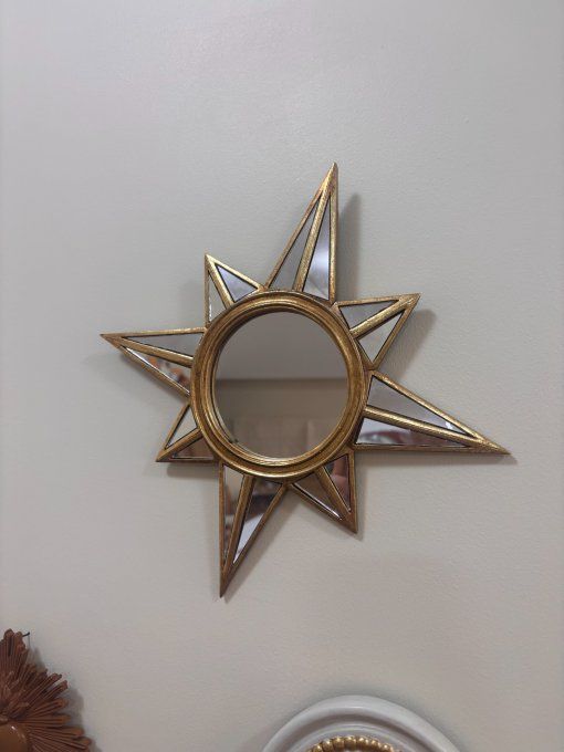 Miroir étoile doré 21cm