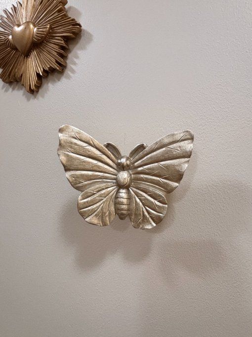 Insecte doré mural papillon 