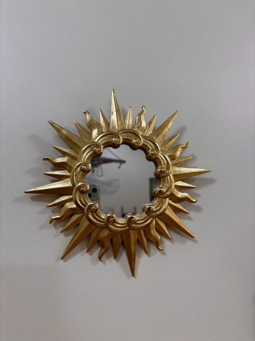 Miroir soleil doré 
