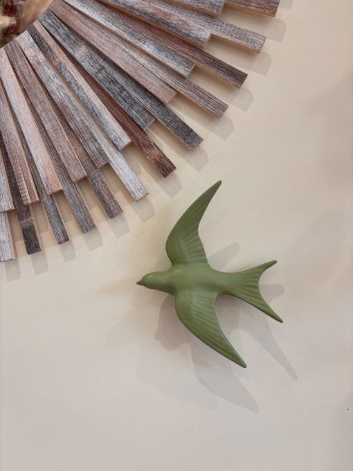 Déco Oiseau kaki 