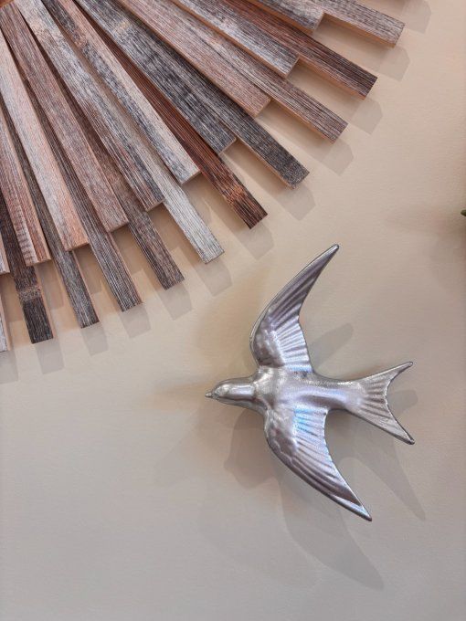 Déco oiseau argenté 